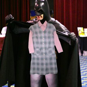 1970s vintage mod pastel pink plaid midi dress size small